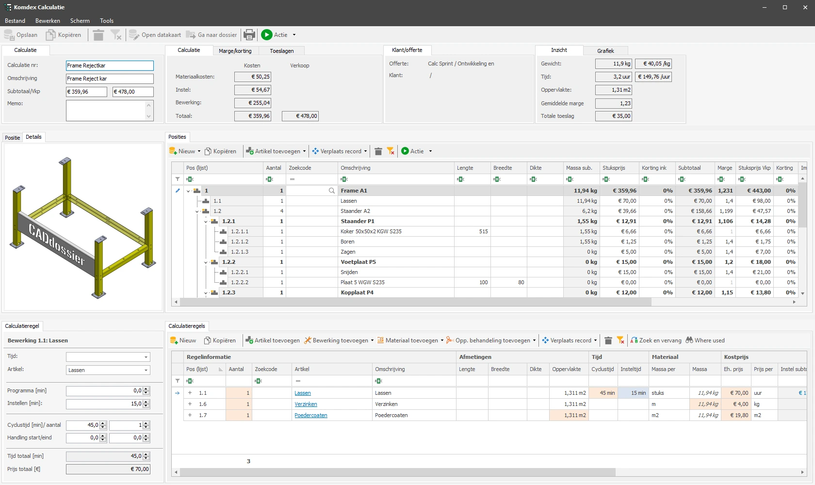 Calculatie stuklijsten